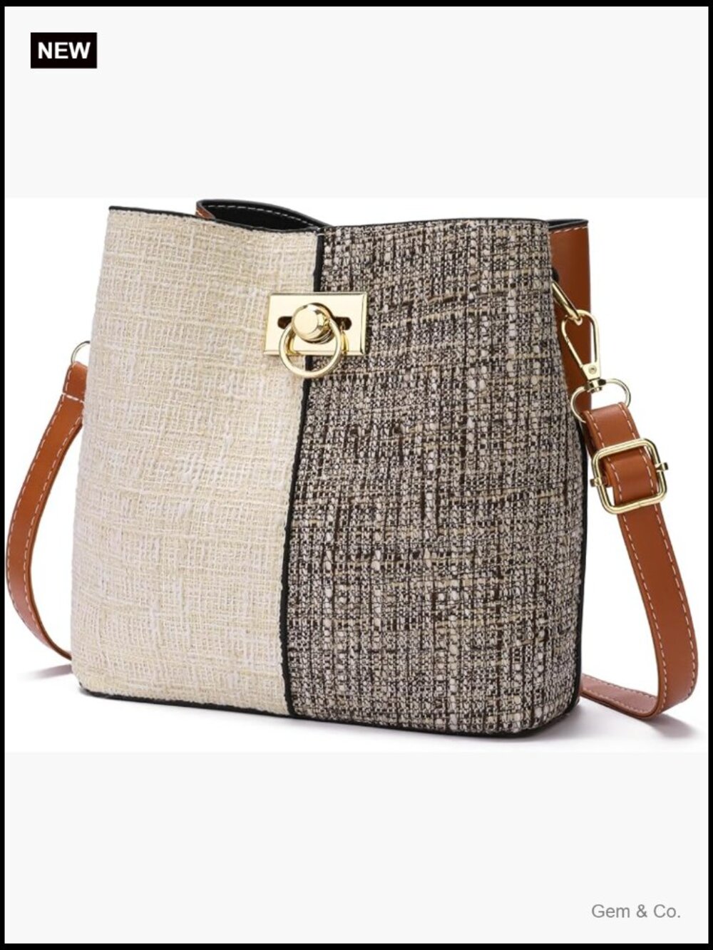Crossbody Purse for Women Vegan Leather Bucket Bag Shoulder Purse Multiple